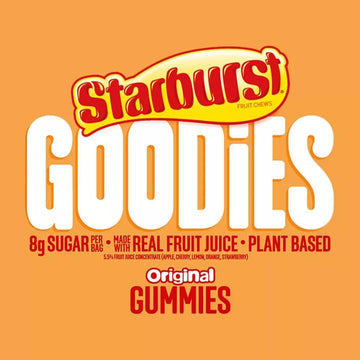 Starburst Goodies Original Plant-Based Fruit Gummy Candy, 1.8 Oz Bags (Pack Of 12)