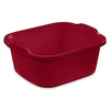 Tribello Plastic Wash Tub Dishpan Basin And Foot Bath For Soaking Feet, Laundry Hand Wash Bucket, Dish Pans For Washing And Storage Cleaning Supplies - 12 Quarts - Heavy Duty - Made In Usa (Red)