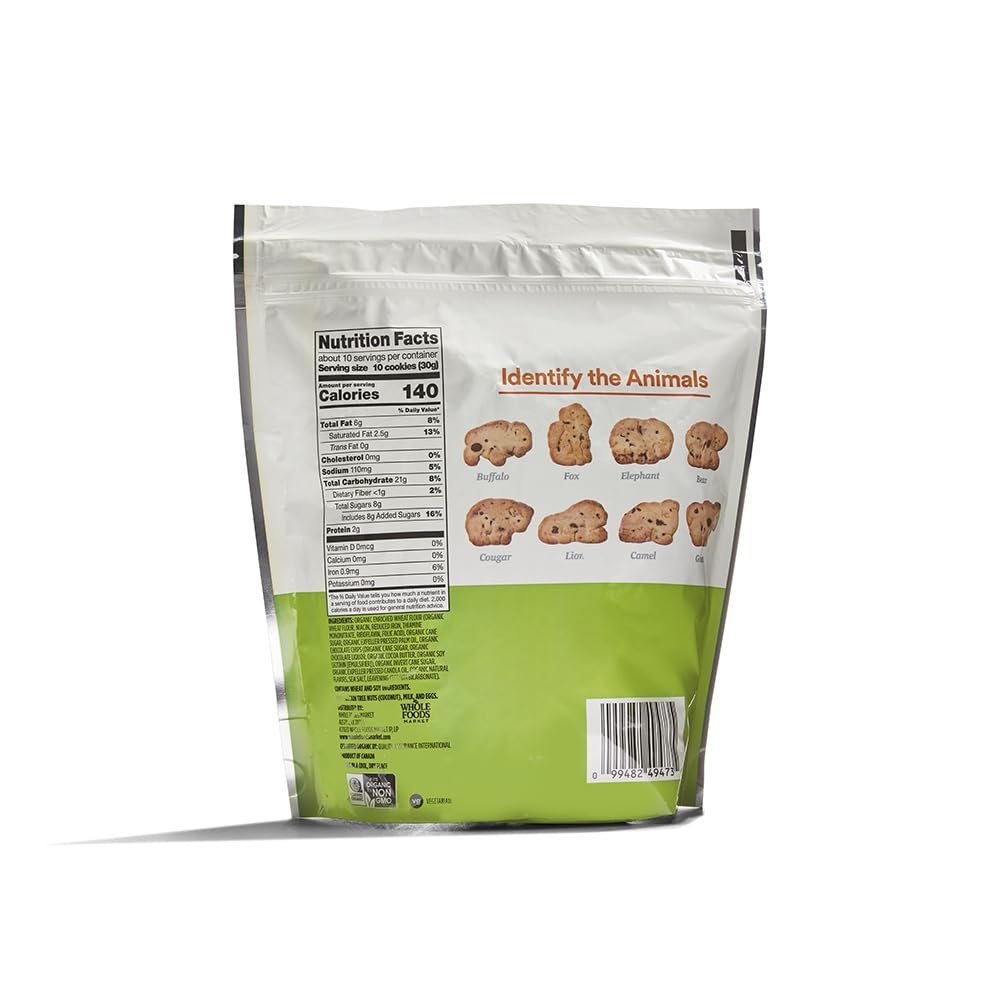 365 By Whole Foods Market, Cookie Animal Chocolate Chip Organic, 11 Ounce