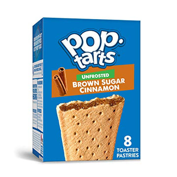 Pop-Tarts Toaster Pastries, Breakfast Foods, No Frosting, Unfrosted Brown Sugar cinnamon, 135oz Box (8 Toaster Pastries)