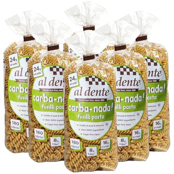 Al Dente Carba-Nada Fusilli, Yellow, 12 Ounce (Pack Of 6)
