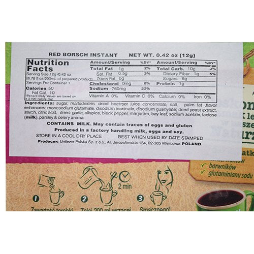 Knorr Goracy Kubek Red Borscht Soup 5-Pack 5X17G/5X0.6Oz
