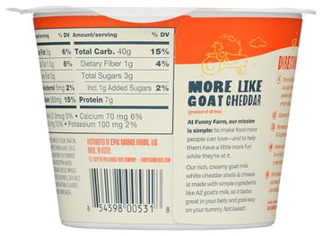 Funny Farm A2 Milk Macaroni And Cheese Cups | Pasta With White Cheddar Flavor - Goat Cheese Mac And Cheese Cups (Bulk 10 Pack) |