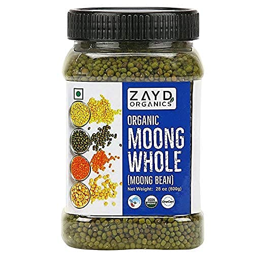 Zayd Organics Moong Whole 1.75lbs (800g) Green Mung Beans