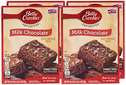 Betty Crocker Milk Chocolate Brownie Mix 18.4oz. (Pack of 4 Boxes)