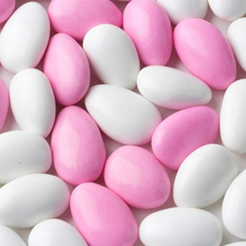 Smarty Stop Jordan Almonds, Light Pink & White, 2 Pound Pack