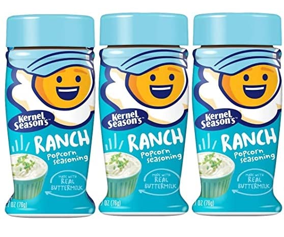 Kernel Seasons Popcorn Seasoning Variety of 3, Ranch Parmesan & Garlic and White Cheddar