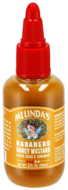 Melindas Hot Habanero Honey Mustard Pepper Sauce Mini Squeeze Bottle 2 oz
