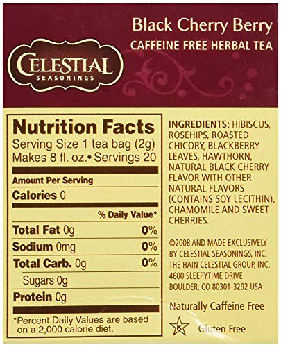 Celestial Seasonings Black Cherry Berry Tea, 20 Ct