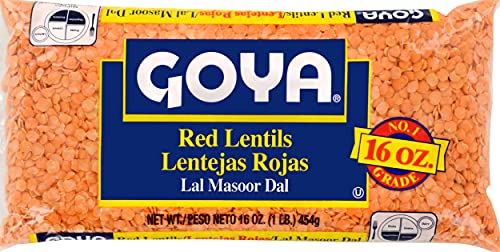 Goya Foods Red Lentils, Dry, 16 Ounce (Pack Of 24)