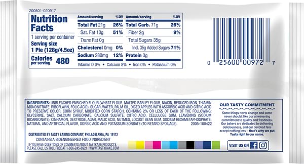 Tastykake Glazed Apple Pie, 4.5 oz, Individual Wrapped Snack (Pack of 6)