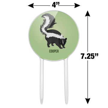 GRAPHICS & MORE Acrylic Custom Skunk Cake Topper Decoration for Wedding, Birthday, Graduation - Multi Color