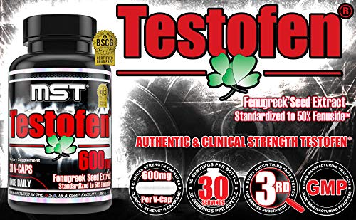 MST Testofen Twin Pack dietary product, 600mg Fenugreek Seed Extract, 60 Count (2 Bottles)