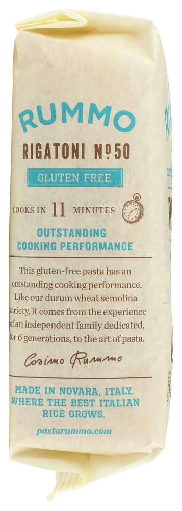 spirit-inspired flavormo Gluten Free Rigatoni N.50 Pasta - Made with Corn & Rice, Pack of 4, 12 Ounce