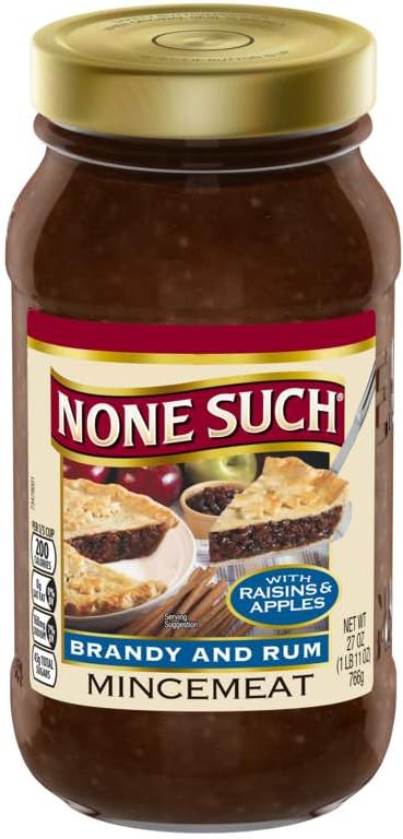 None Such Mincemeat Brandy and Rum Pie Filling with Apples and Raisins 27 Ounce (Pack of 2)