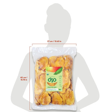 Oso Snacks Organic Dried Mango Slices, 5LB Bulk Bag, No Sugar Added, 100% Fruit, Premium Quality