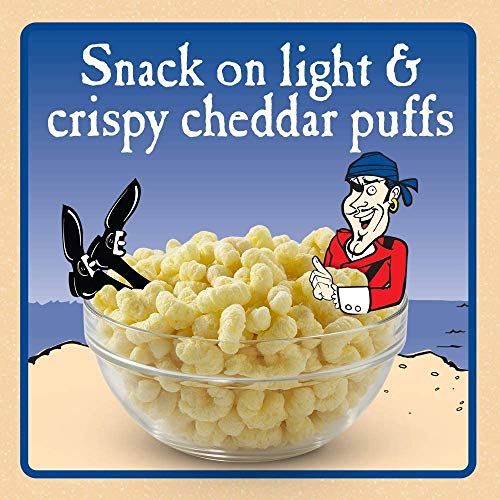 Pirate Brands Booty Puffs - Aged White Cheddar - Case Of 12 - 0.5 Oz.