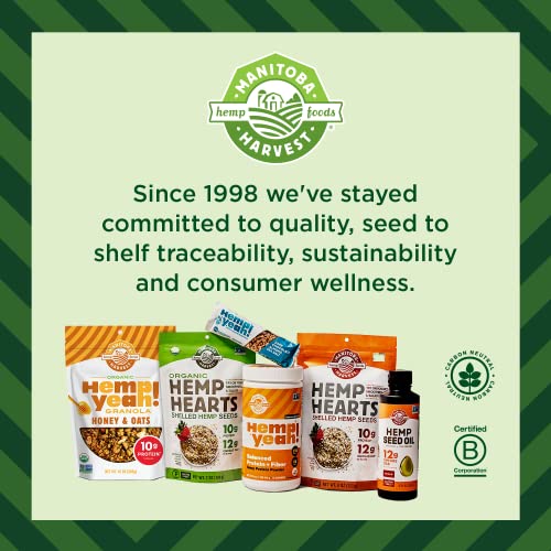 Manitoba Harvest Organic Hemp Seeds, 7Oz; 10G Plant Based Protein And 12G Omega 3 & 6 Per Srv | Smoothies, Yogurt & Salad | Non-