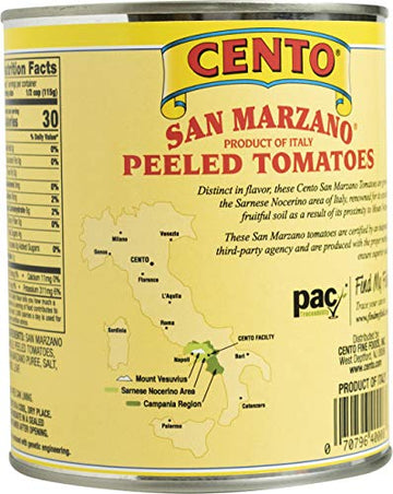 Cento Certified San Marzano Whole Peeled Plum Tomatoes, 28 Ounce, Pack Of 6