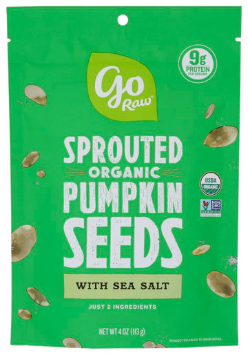 Go Raw, Sprouted Pumpkin Seeds with Sea Salt, Organic, 4Oz
