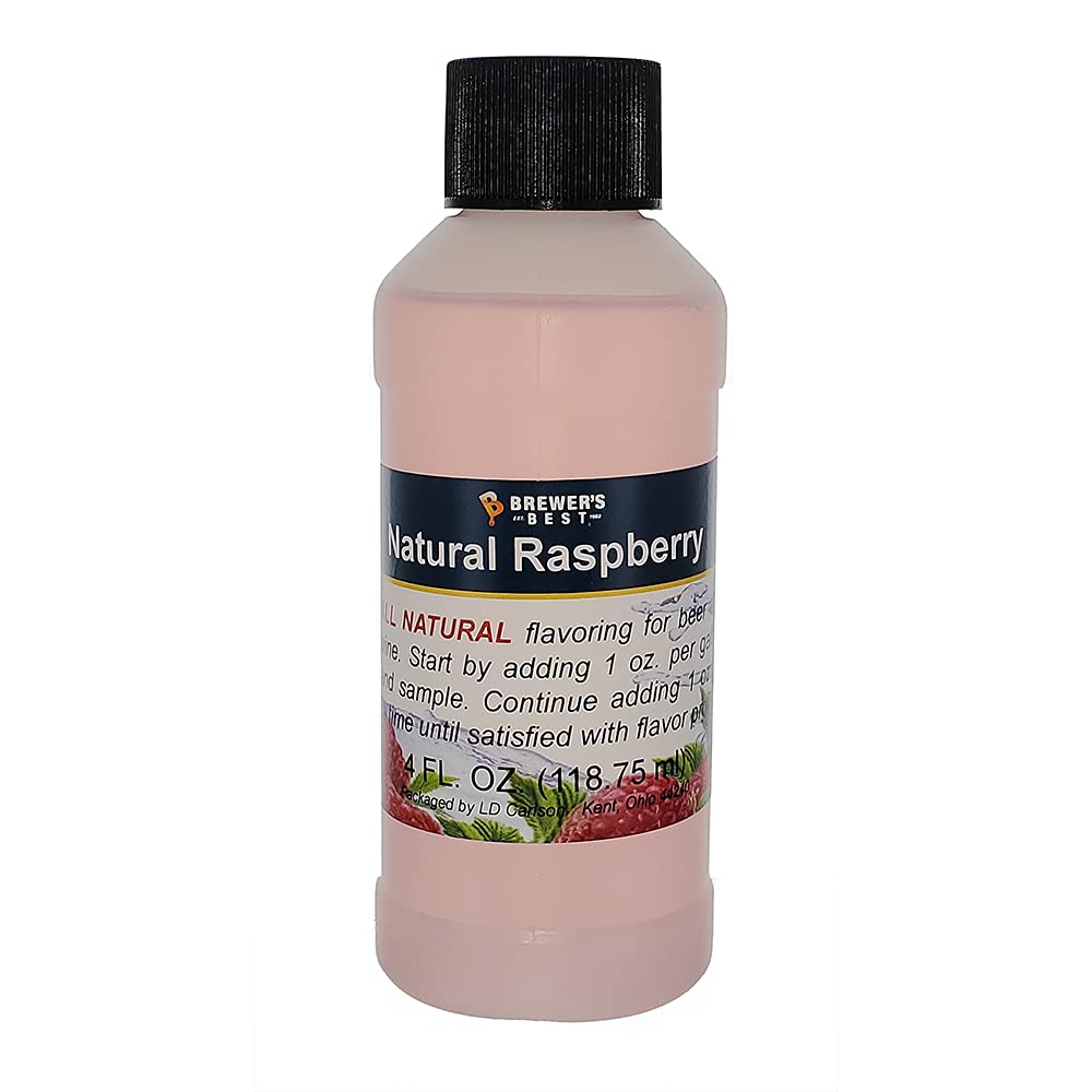 malt-inspired Best Natural malt-inspired and Wine Flavoring, Raspberry, 4 oz, All Natural Flavorings, Red, Model 3750