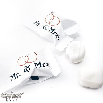 Candy Envy - Mr. and Mrs. Buttermints - 13 oz. Bag - Approximately 100 Individually Wrapped Mints - Wedding Favors