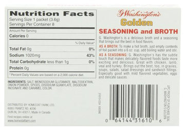 G Washington'S Seasoning And Broth, Golden, 1 Ounce