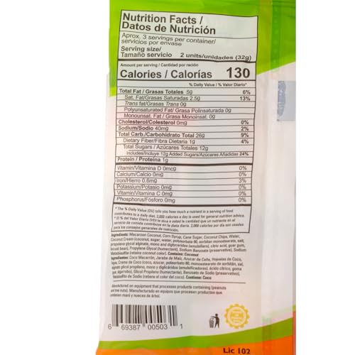 Dulzura Coconut Snacks - Light And Flaky Coconut Treats - 3.4 Oz (Pack Of 1)