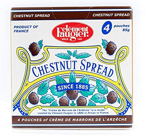 Clement Faugier Chestnut Spread Two Boxes of 4 Pouches Each | Chestnut Jam Pouch | Creme De Marron Chestnut Puree | Chestnut Pas