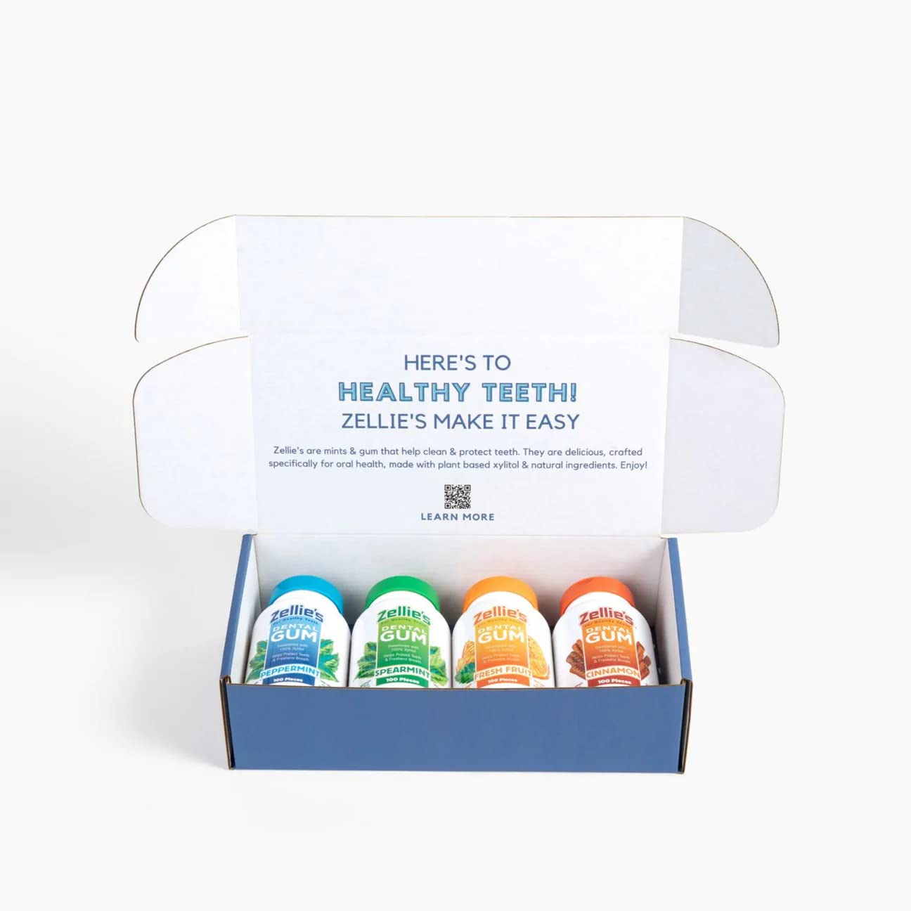 Zellies | 100% Xylitol | Gum Gift Set | Peppermint, Spearmint, Fresh Fruit, & Cinnamon | No Aspartame, Gluten Free, Vegan & Kosh
