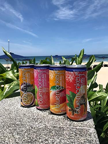 Blue Monkey Sparkling Juice, 55%, Mango, (Pack Of 12)