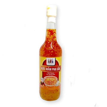 Generic 3 Packs - Fish Sauce For Spring Roll Glass Bottle - Nuoc Mam Pha San Dung Goi Cuon Chai Thuy Tinh - 650 Ml Per Glass Bot