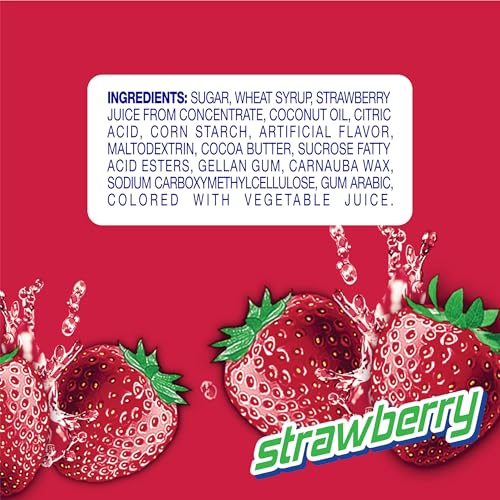 Mentos Strawberry Chewy Mint Candy Roll, Holiday Candy for Christmas Stocking Stuffers for Adults & Kids Discovery, 14 Pieces Pe
