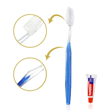 Fafortune Disposable Toothbrushes With Toothpaste 200Pcs (5 Colors)