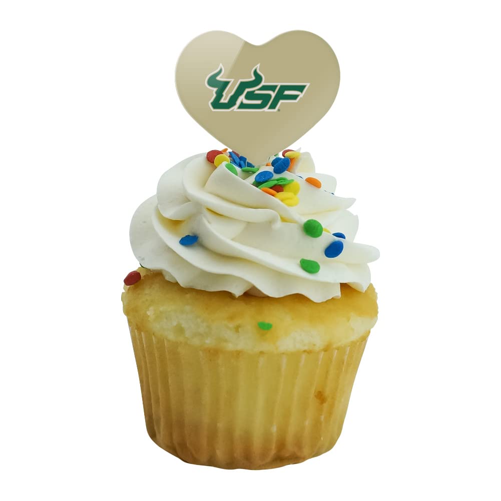 GRAPHICS & MORE Acrylic Cupcake Picks Set of 6 - University of South Florida Secondary Logo Decoration
