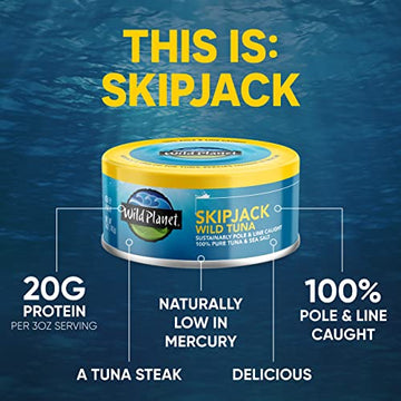 Wild Planet Sustainably Caught Wild Skipjack Light Tuna, 5 Ounce Cans (Pack Of 12) ( Value Bulk Mult