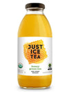 Just Ice Tea Organic Iced Tea, 16 Fl Oz Glass Bottles (Honey Green Tea, Pack Of 12)