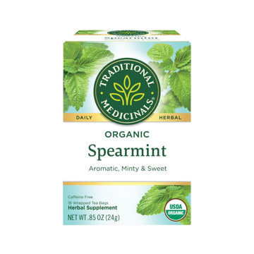Traditional Medicinals Organic Spearmint Herbal Tea, Supports Healthy Digestion, (Pack Of 2) - 32 Tea Bags Total