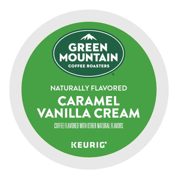 Green Mountain Coffee Roasters Caramel Vanilla Cream, Single-Serve Keurig K-Cup Pods, Flavored Light Roast Coffee, 24 Count
