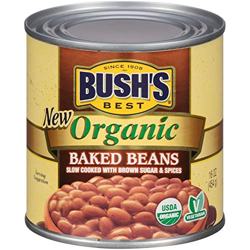 Bush'S Best Organic Baked Beans, 16 Ounce Can - Canned Beans, Baked Beans Canned, Usda Certified Organic, Source Of Plant Based