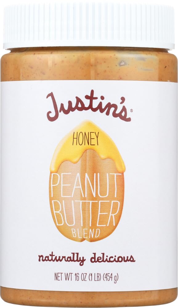 Justins Natural Honey Peanut Butter 16 oz. Jar (Pack of 2)