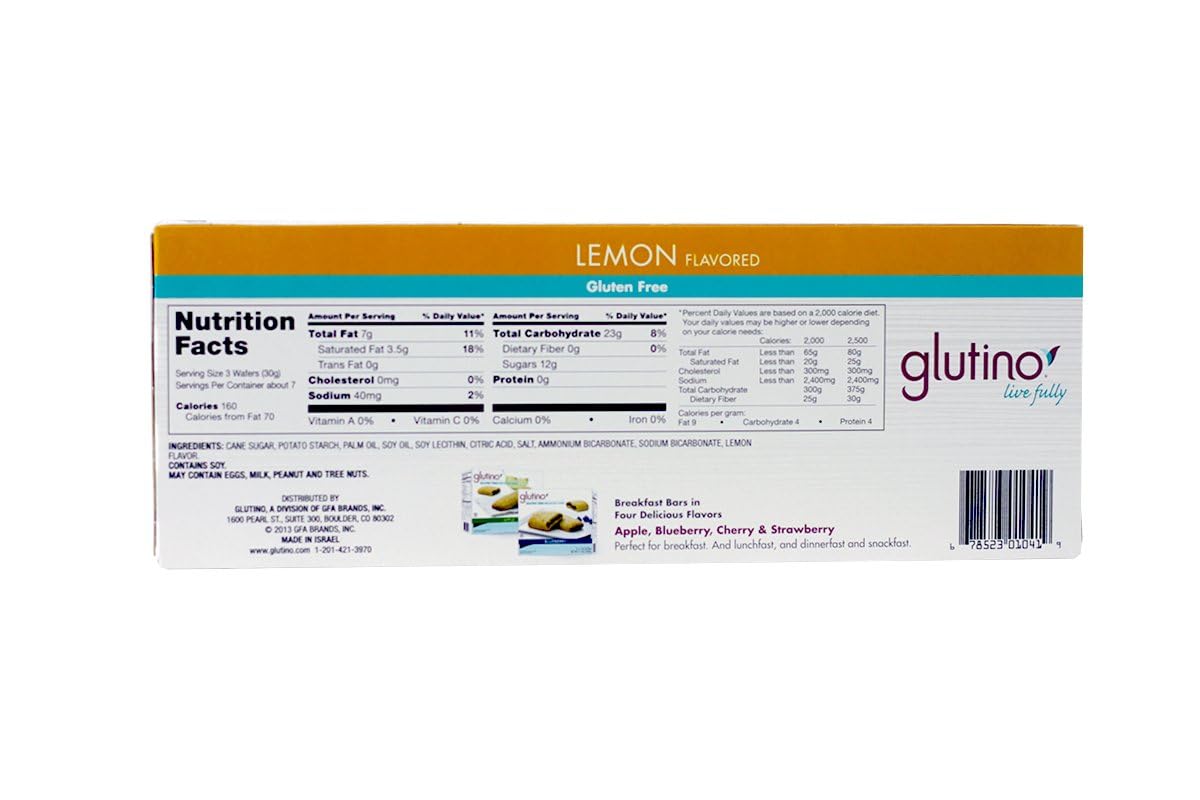Glutino Lemon Wafers, 7.1-Ounce Boxes (Pack Of 12)