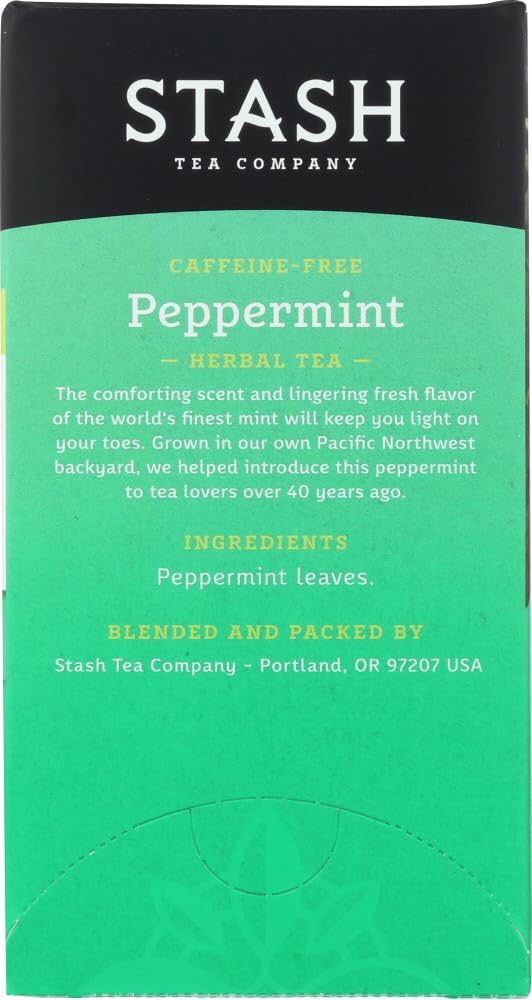 Stash Herbal Peppermint Tea, 20 Bags, Caffeine-Free, Natural Flavor