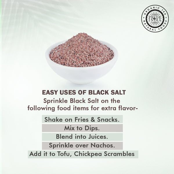 Pride Of India Himalayan Black Rock Salt, Fine Grind, 2.2 lb (Pack of 6), 84+ Minerals, Ideal for Cooking and Bathing