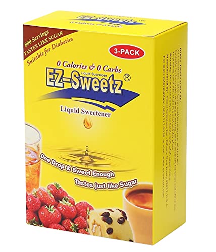 EZ-Sweetz (2.0oz - Liquid Sweetener 800 Servings/Bottle) (Original, 3 Pack)
