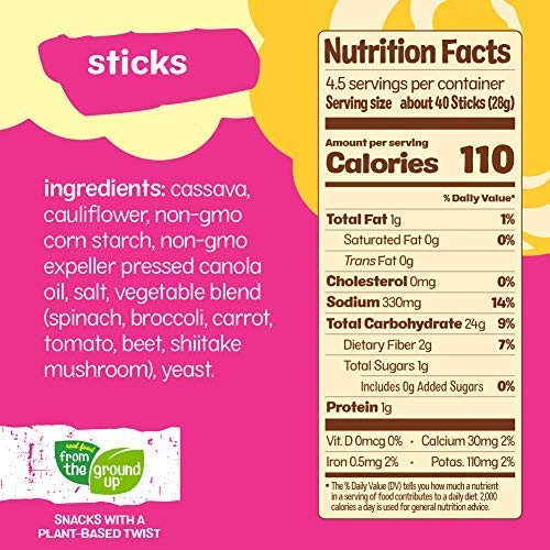 REAL FOOD FROM THE GROUND UP Cauliflower Pretzel Sticks - 12 Pack, 4.5 Ounce, Pretzel Color