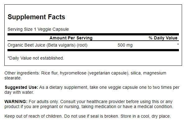 Swanson Organic Beet Juice, Freeze Dried, 500mg, 60 Veg compact pieces
