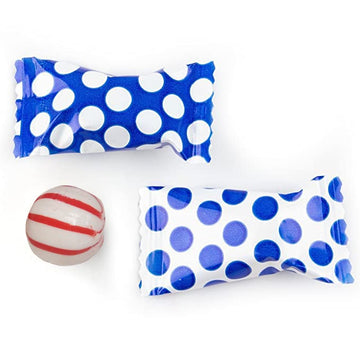 Polka Dot Peppermint 100Ct - Individually Wrapped - Soft & Savory (Blue)