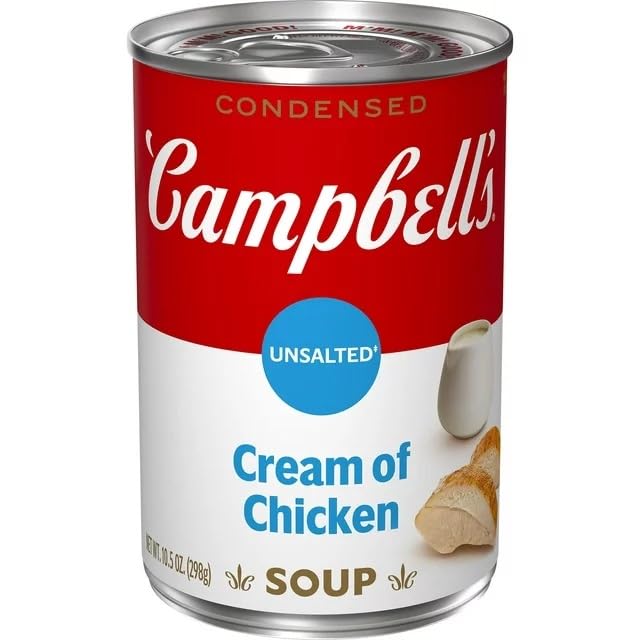 Campbells Condensed Unsalted Cream of Chicken Soup 10.5 oz (Pack of 6)