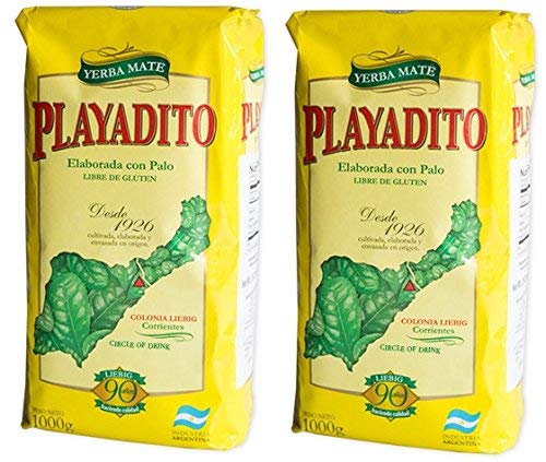 Yerba Mate Playadito 1 kg. | 2.2 lbs. - 2 Pack. - 10 Set